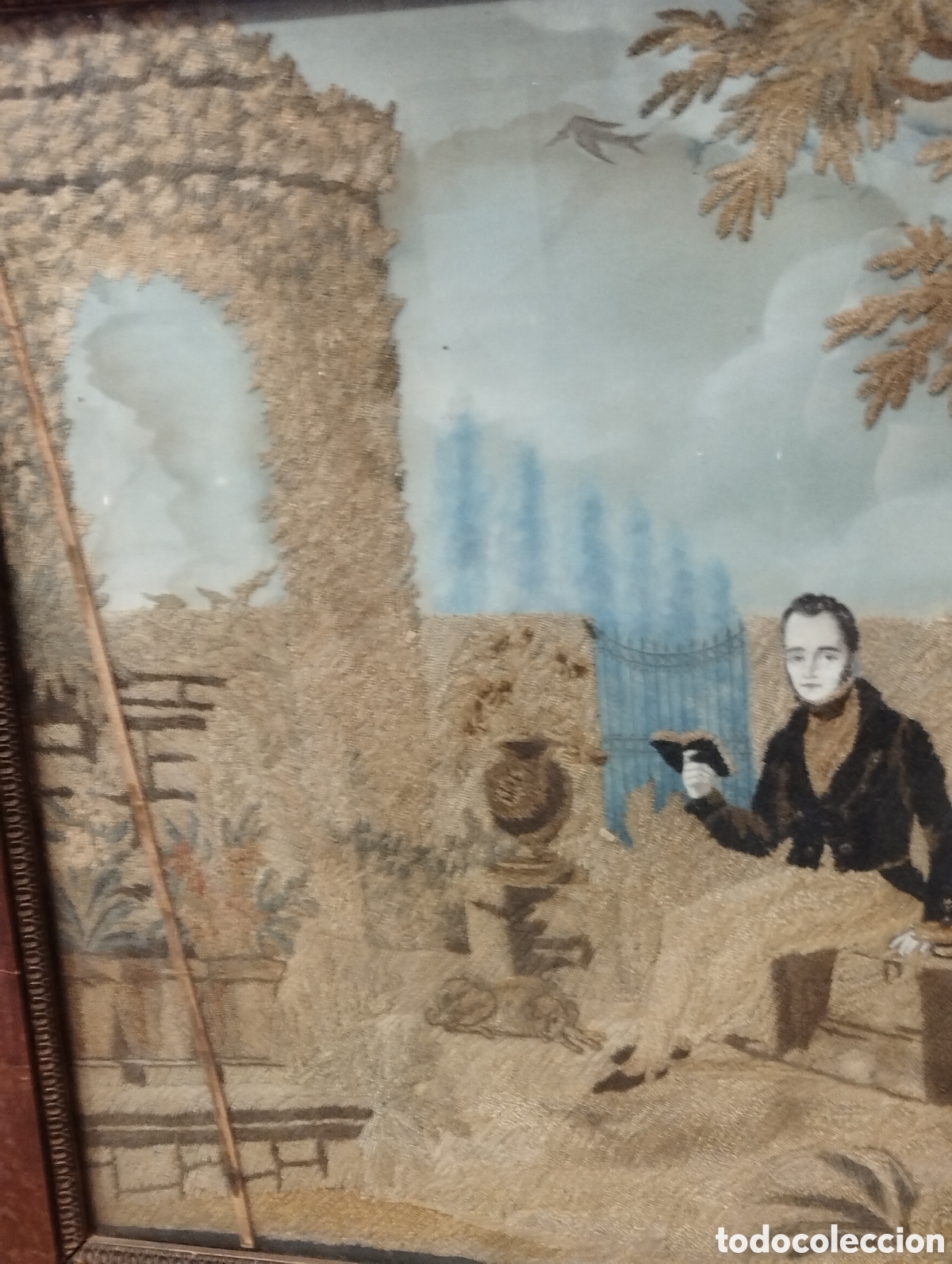 Otros objetos de arte: Bordado del siglo XIX - Foto 6