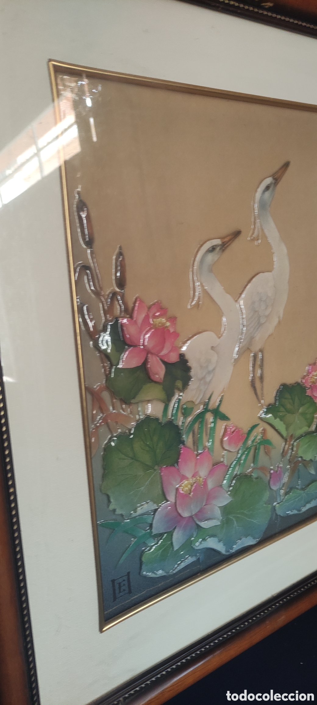 Otros objetos de arte: CUADRO ESMALTADO DE AVES - Foto 3