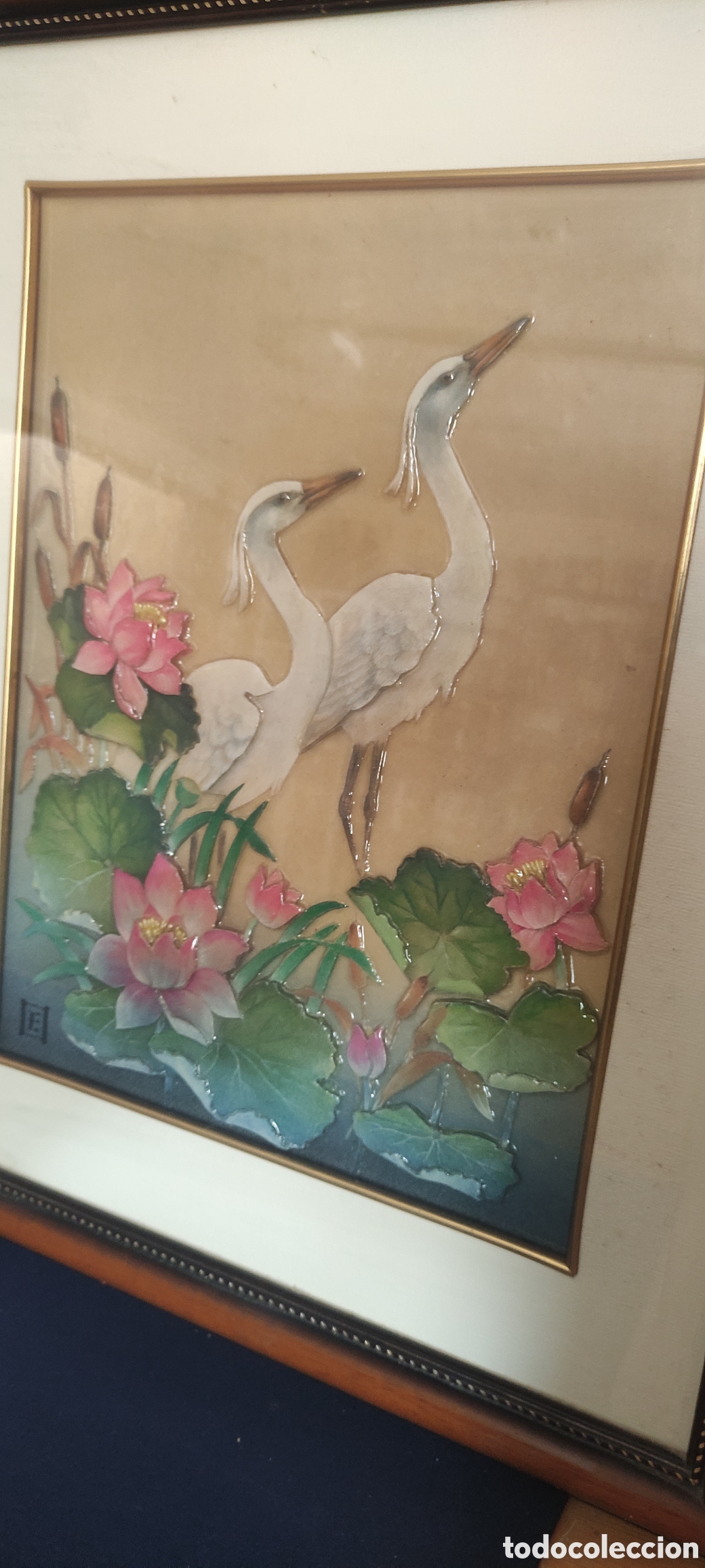 Otros objetos de arte: CUADRO ESMALTADO DE AVES - Foto 4