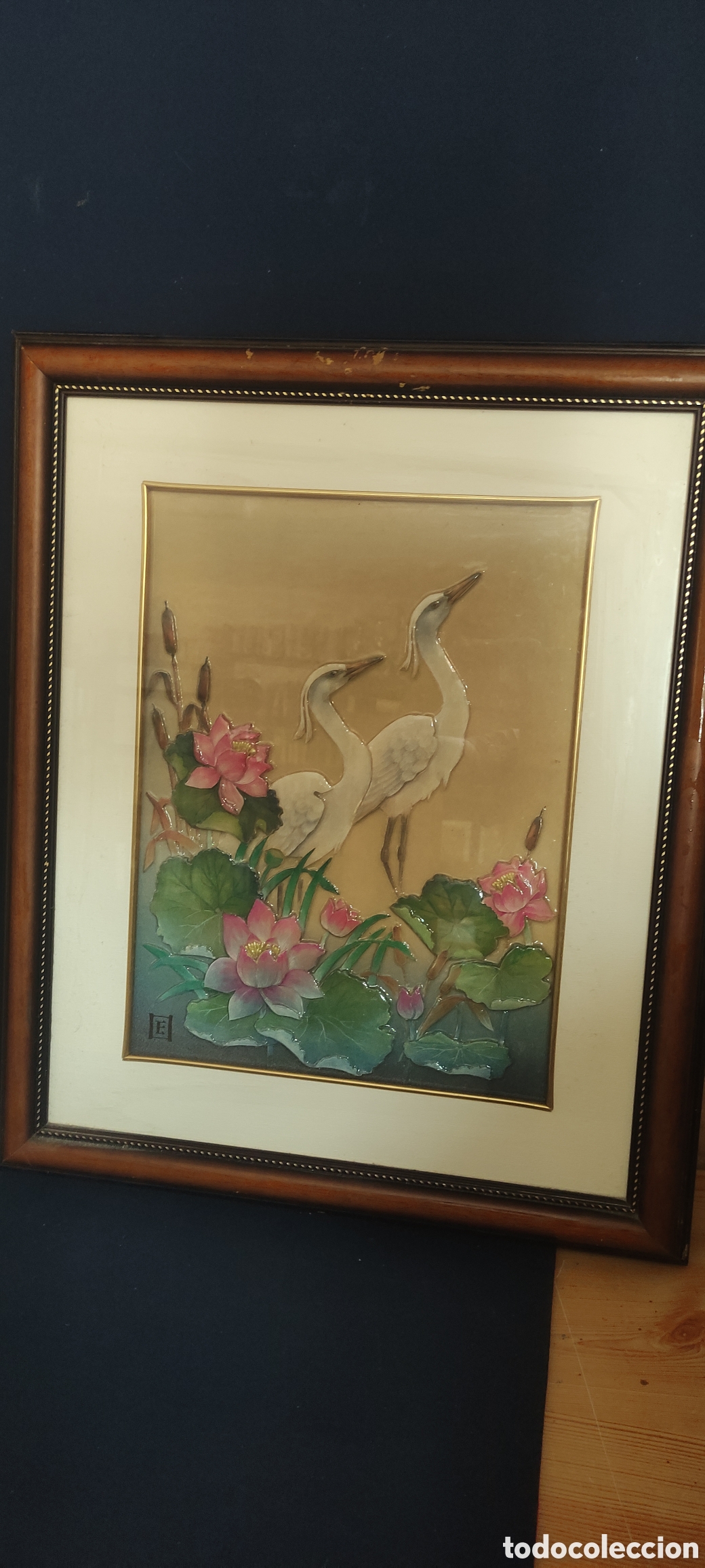 Otros objetos de arte: CUADRO ESMALTADO DE AVES - Foto 5