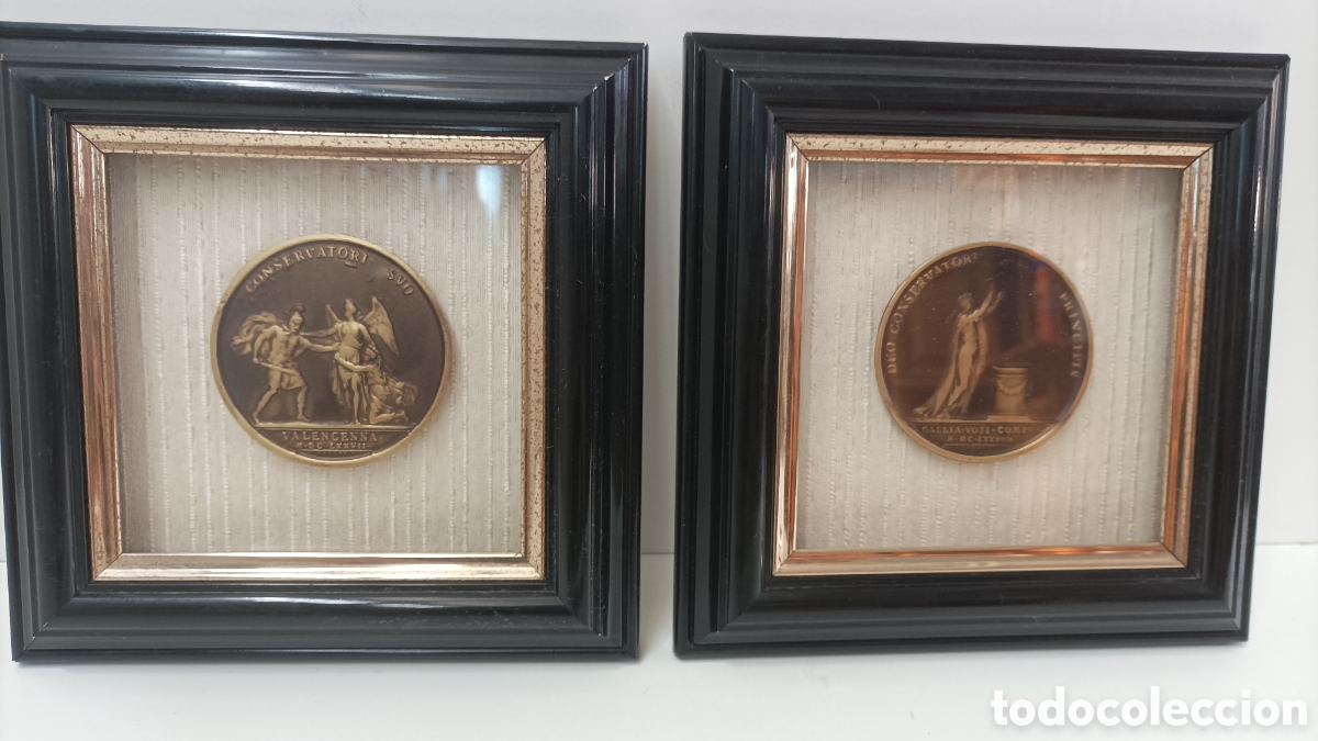 Otros objetos de arte: Cuadro con Medallas Romanas de pasta - Foto 1