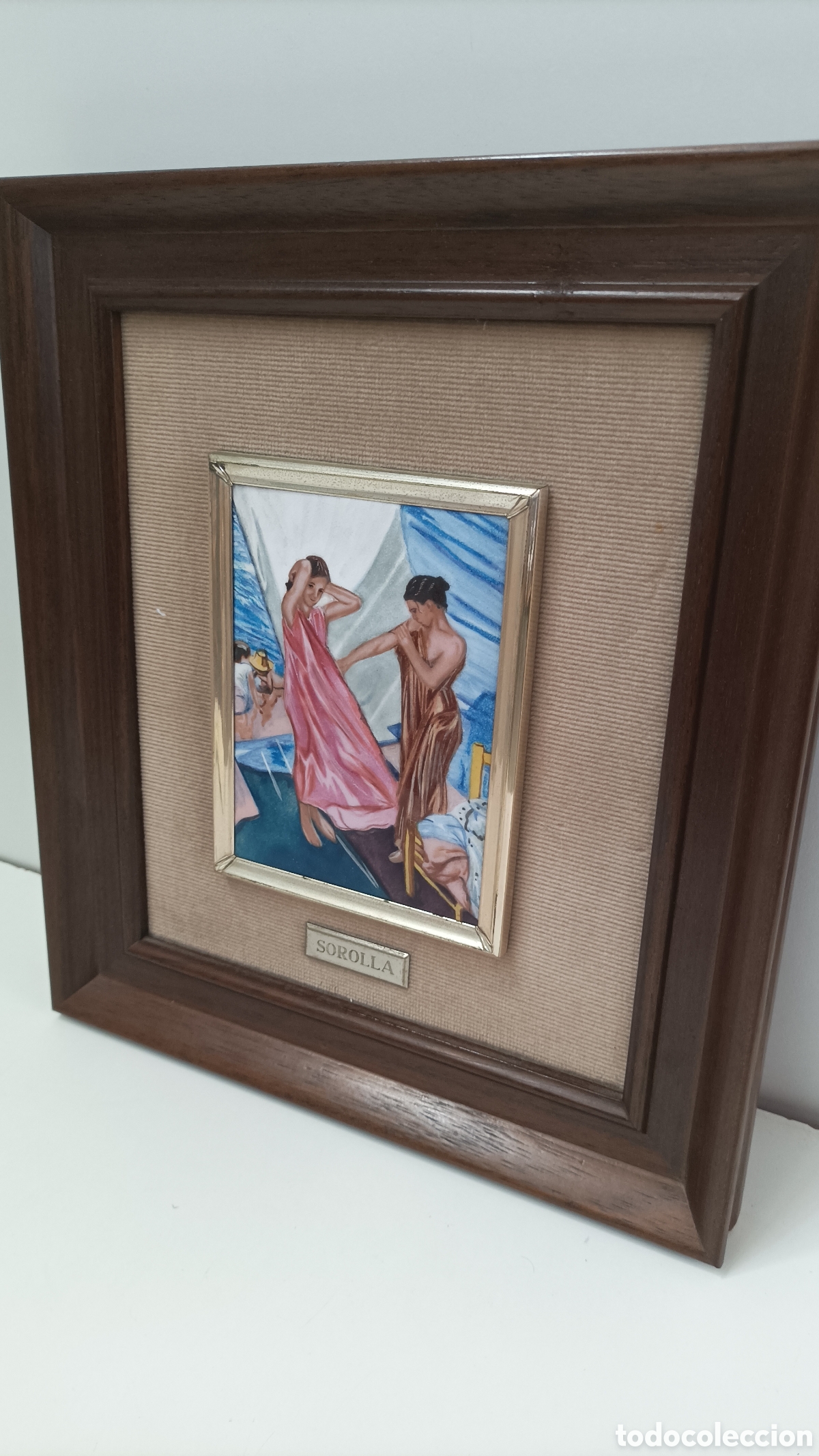Otros objetos de arte: Cuadro sorolla esmaltado Mujer desnudandose - Foto 3