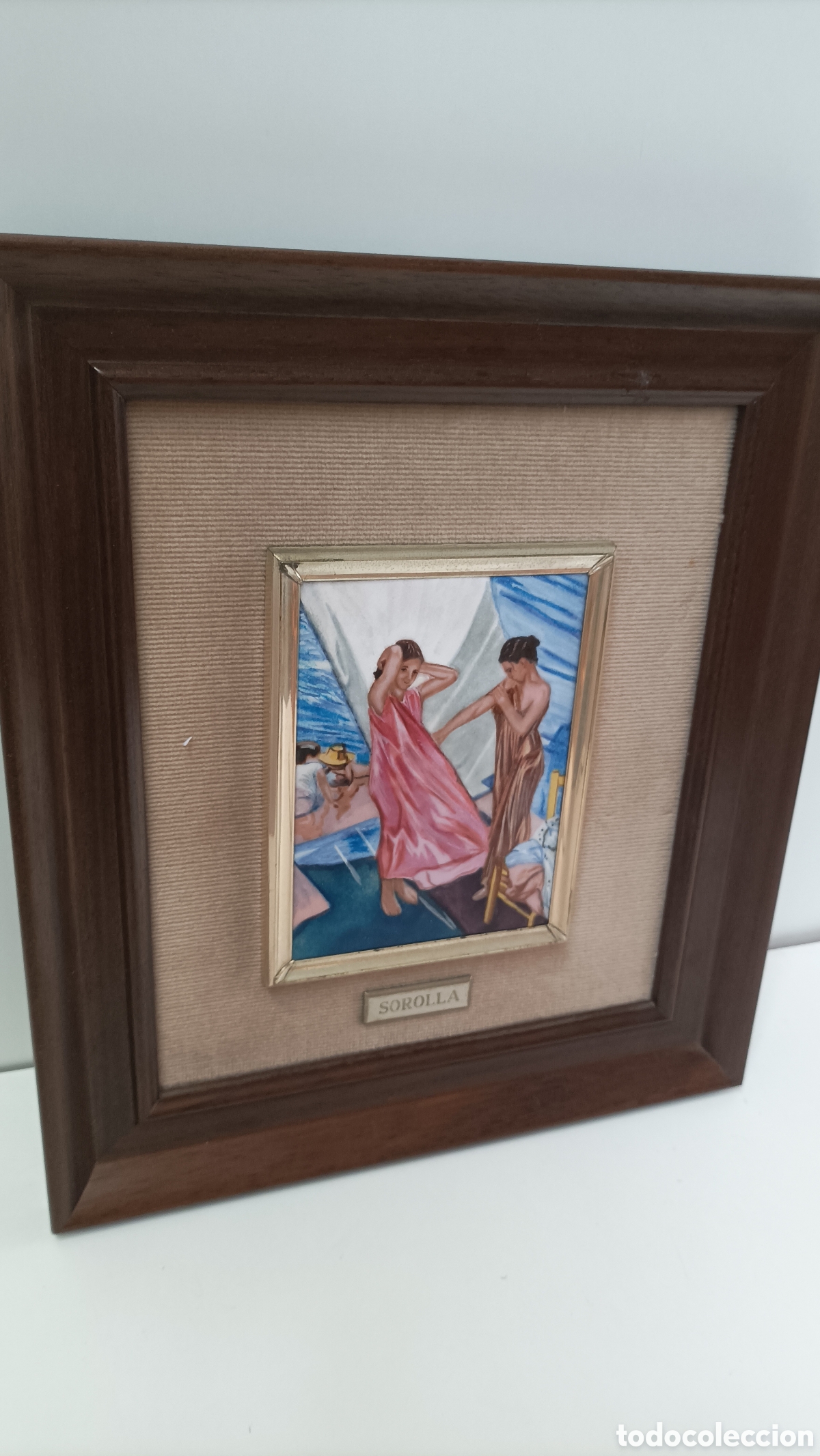 Otros objetos de arte: Cuadro sorolla esmaltado Mujer desnudandose - Foto 7