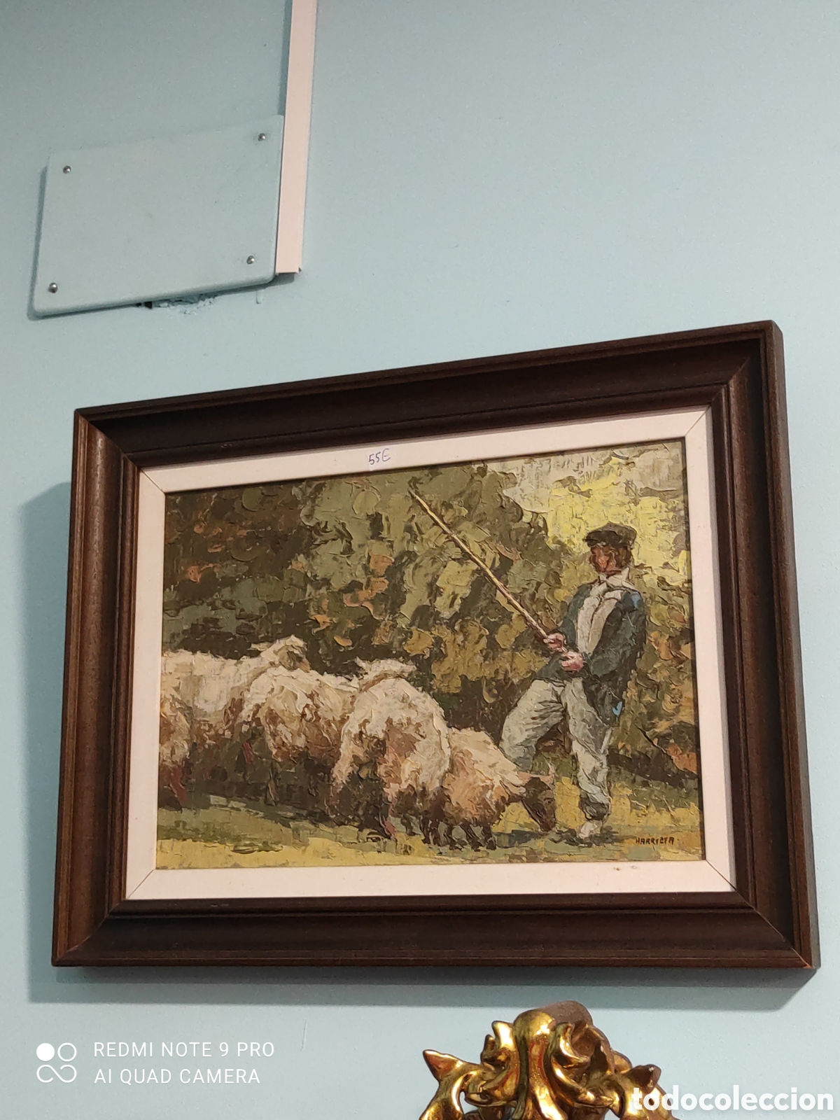 Otros objetos de arte: Cuadro pastor con ovejas Harryefa - Foto 1