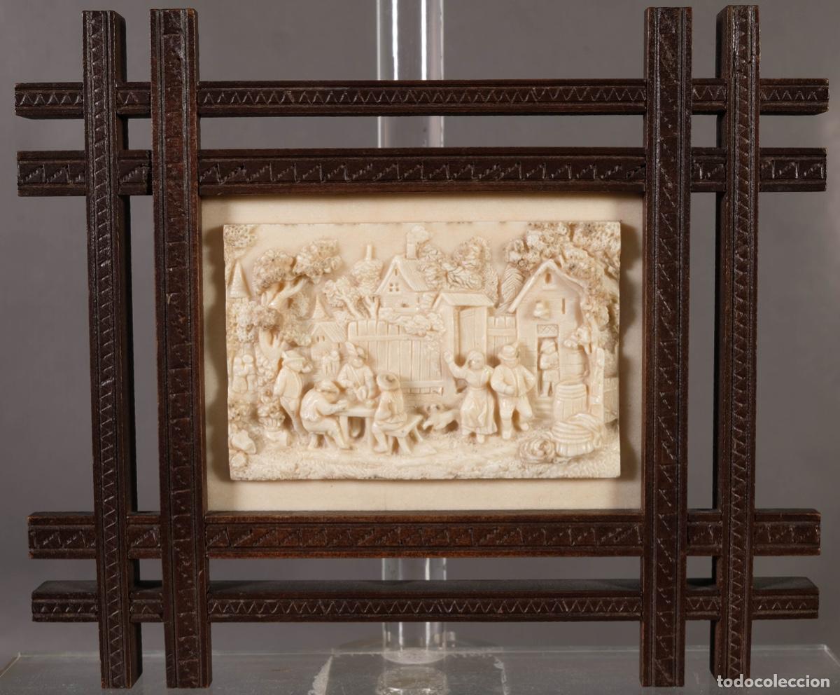Otros objetos de arte: Relieve en espuma de mar representando Escena Campestre - Foto 1