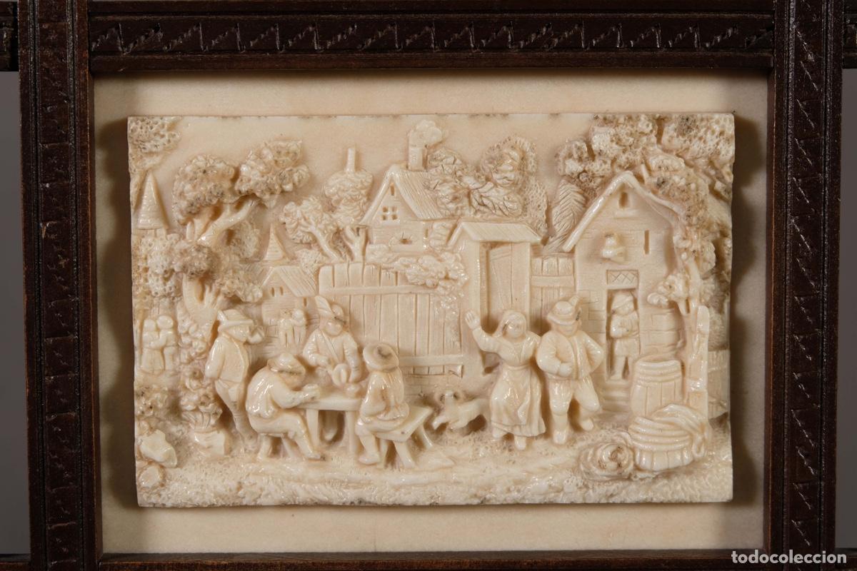 Otros objetos de arte: Relieve en espuma de mar representando Escena Campestre - Foto 3