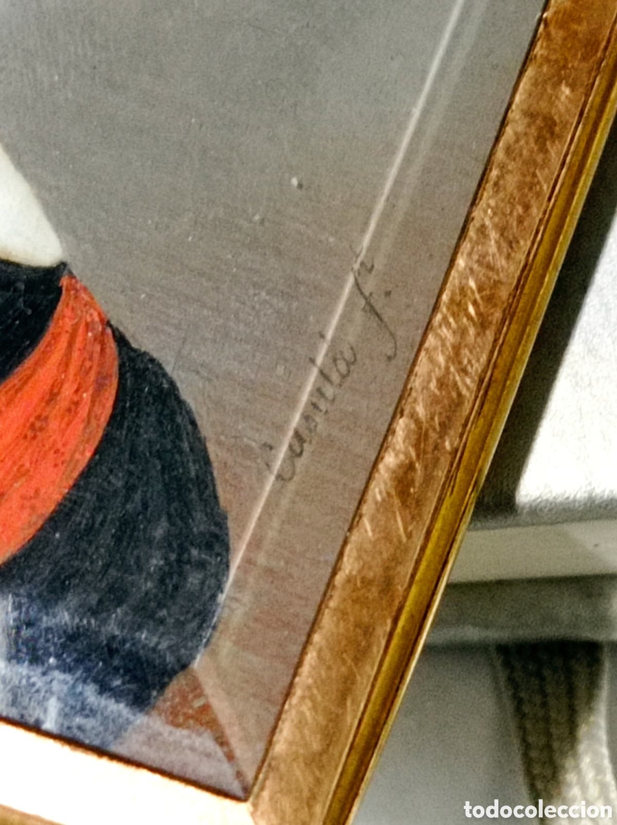 Otros objetos de arte: * F. Casul&aacute; miniatura original. S. XIX - Foto 7