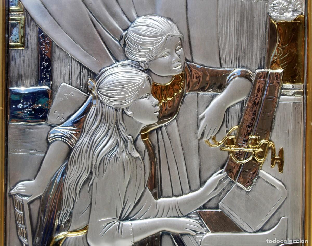 Otros objetos de arte: Cuadro de Guerrini, bajorrelieve en oro y plata - Foto 4