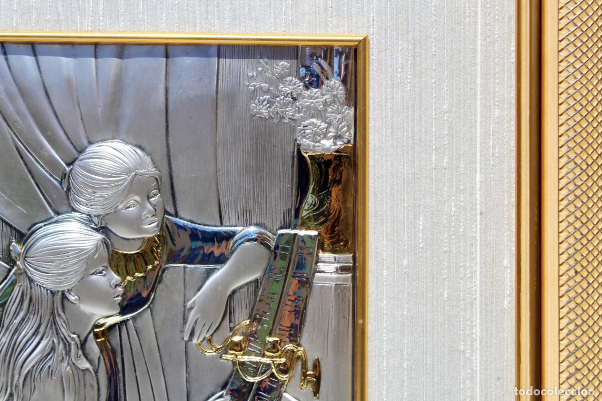 Otros objetos de arte: Cuadro de Guerrini, bajorrelieve en oro y plata - Foto 6