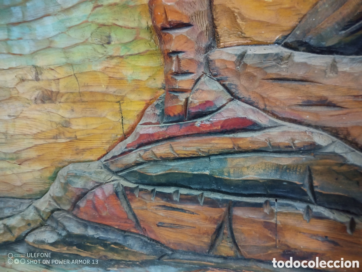 Otros objetos de arte: Talla en madera pintada - Foto 4