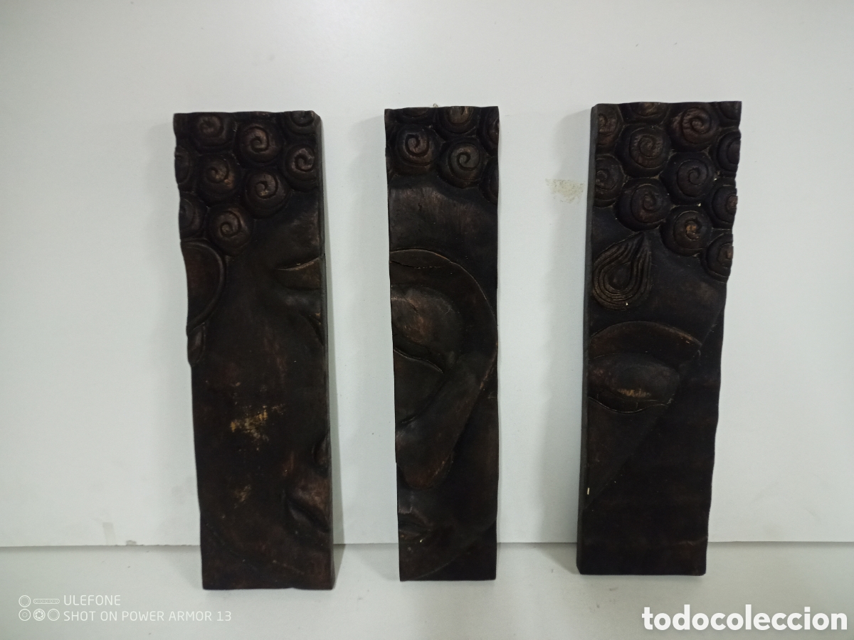 Otros objetos de arte: Tr&iacute;ptico tallado buda - Foto 4