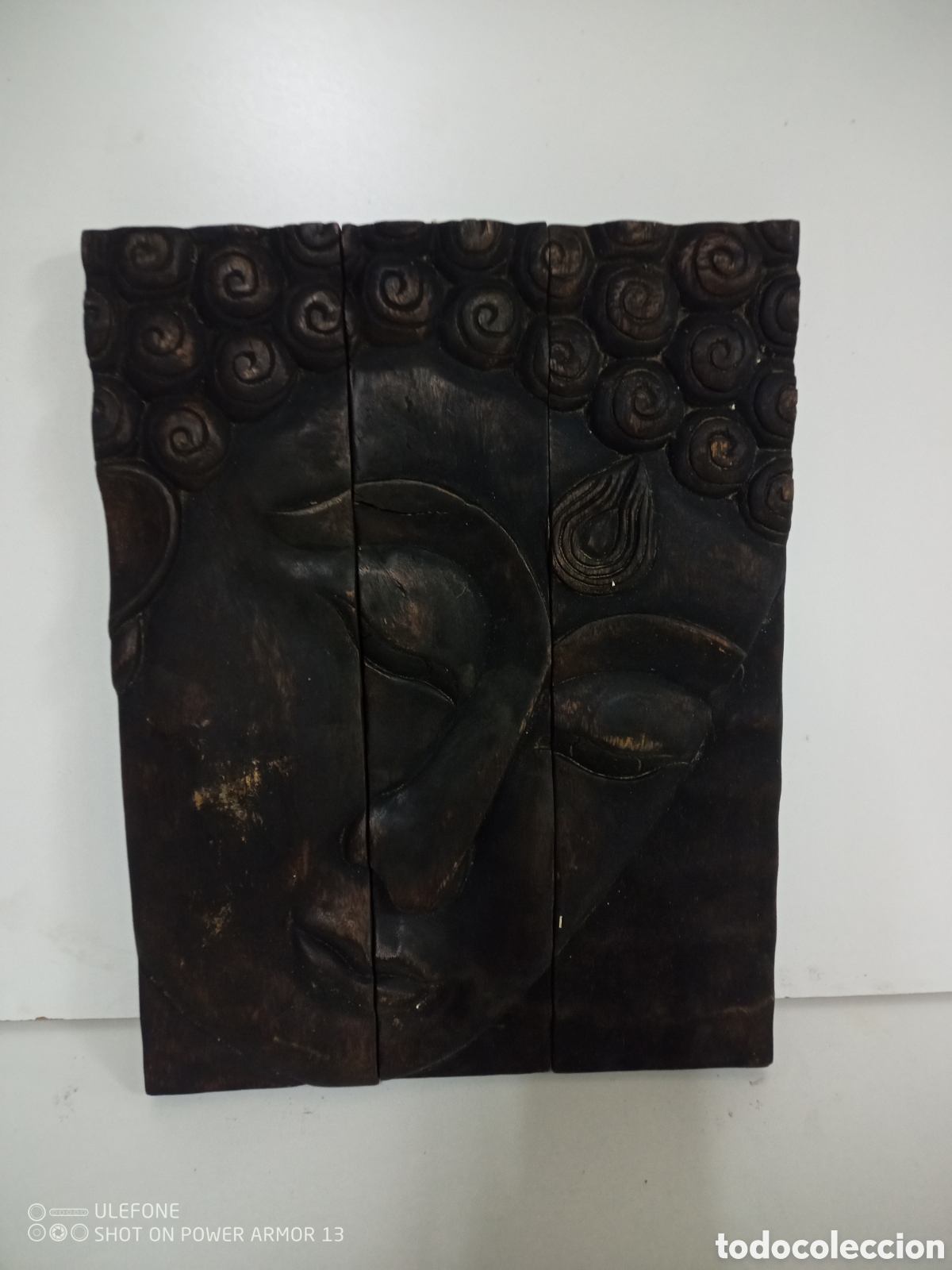Otros objetos de arte: Tr&iacute;ptico tallado buda - Foto 1