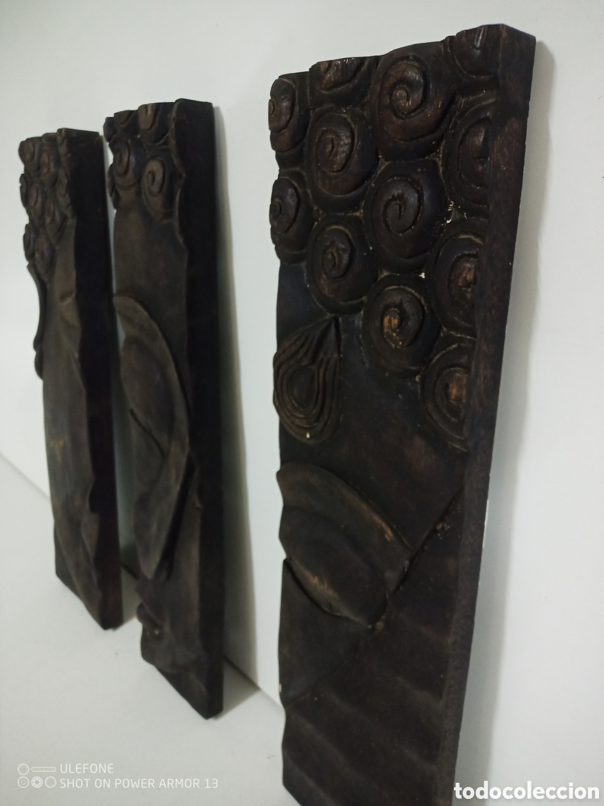Otros objetos de arte: Tr&iacute;ptico tallado buda - Foto 3
