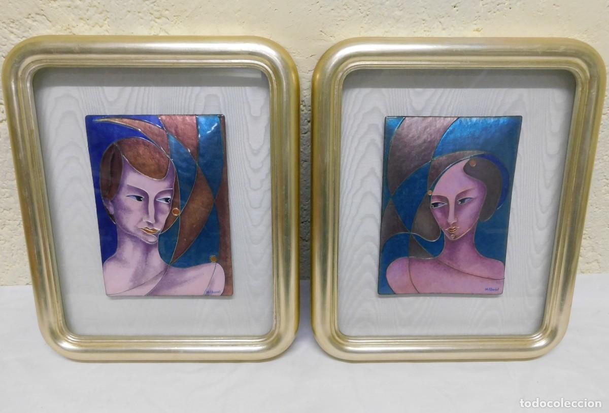 Otros objetos de arte: PAREJA ESMALTES - M. CLARET - Foto 1