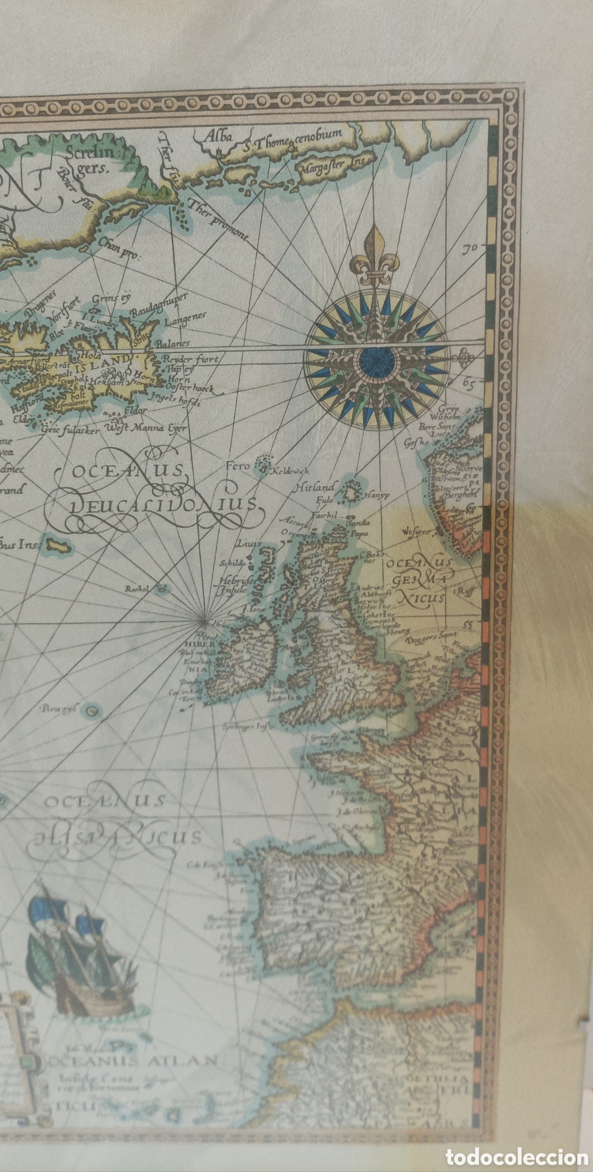 Otros objetos de arte: CUADRO O MAPA TIERRA NUEVA FRANCIA - Foto 3