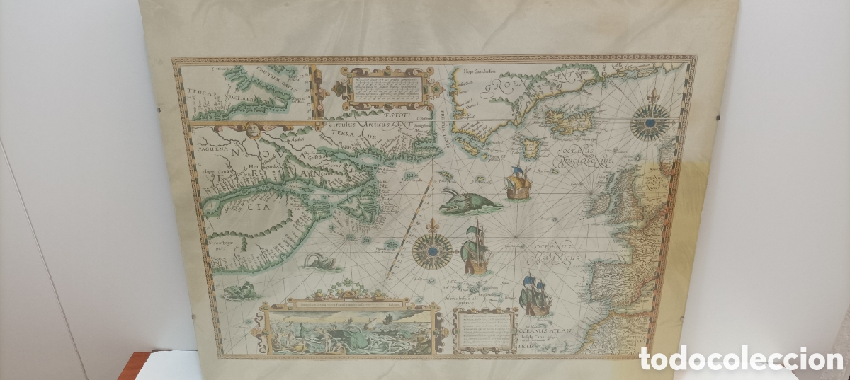 Otros objetos de arte: CUADRO O MAPA TIERRA NUEVA FRANCIA - Foto 1