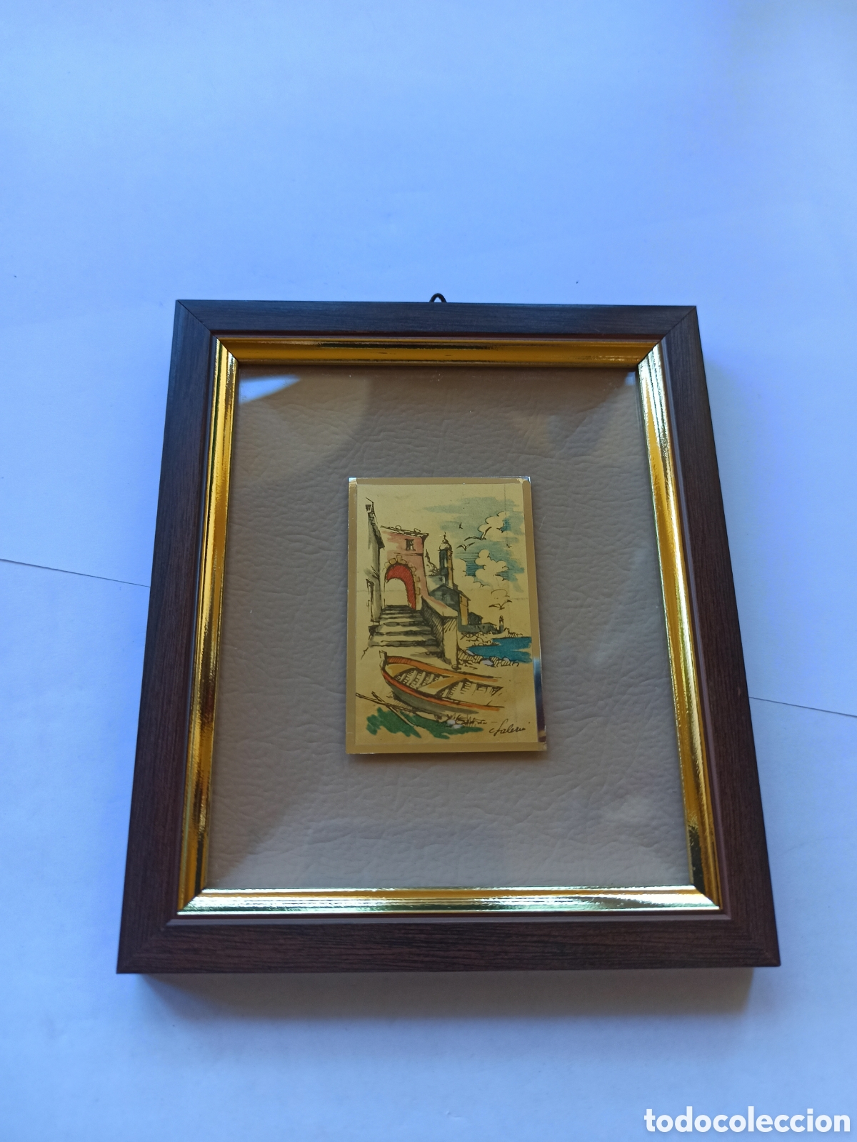 Otros objetos de arte: Cuadro con l&aacute;mina de oro 23kt Firmado - Foto 3