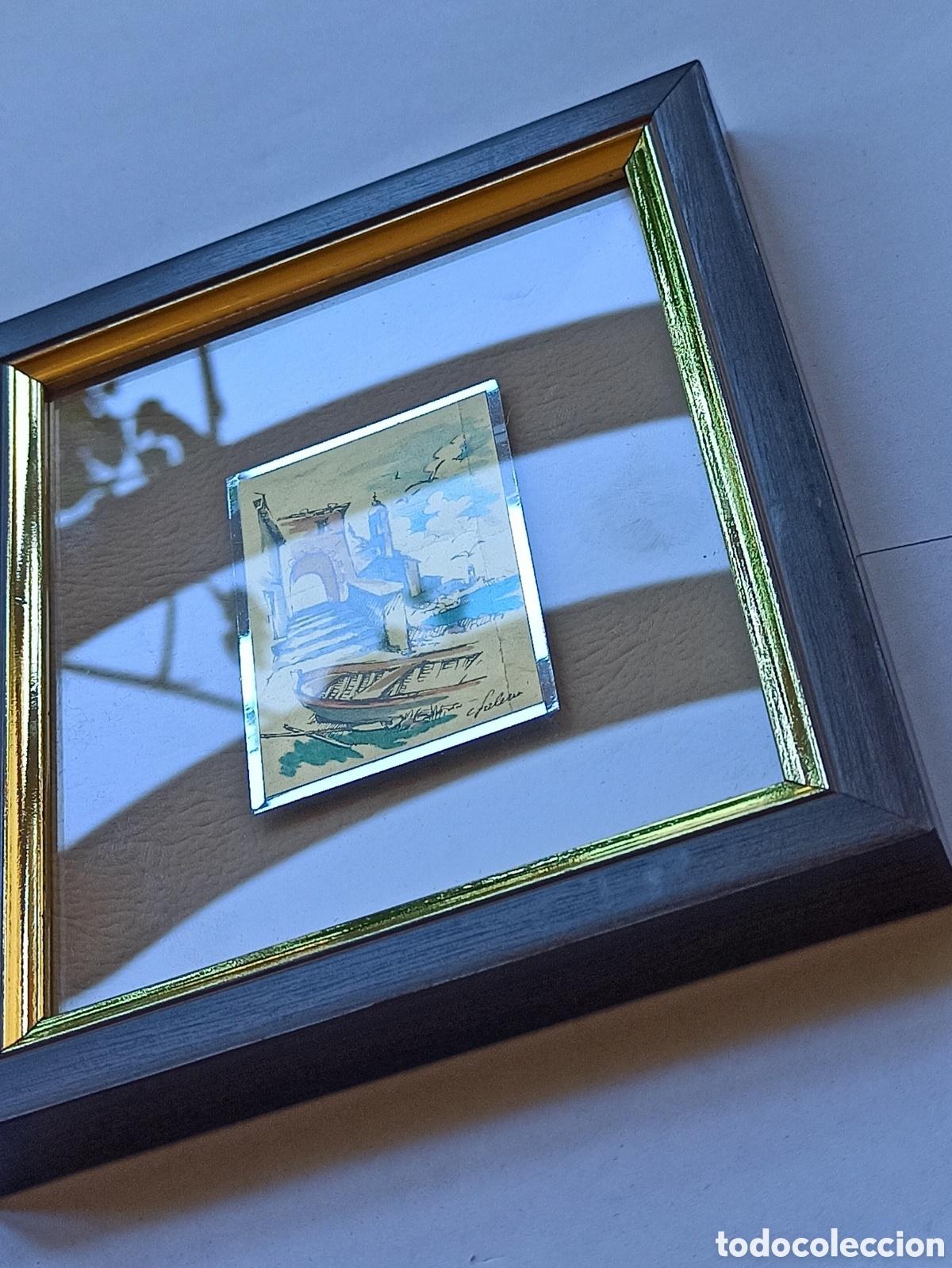 Otros objetos de arte: Cuadro con l&aacute;mina de oro 23kt Firmado - Foto 4