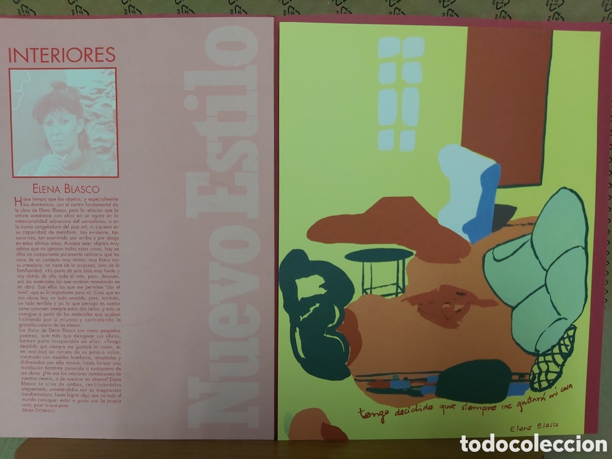 Art: * CARPETA Y LAMINA REPRODUCCION DE OBRA DE ELENA BLASCO * COLECCI&Oacute;N INTERIORES DE NUEVO ESTILO *