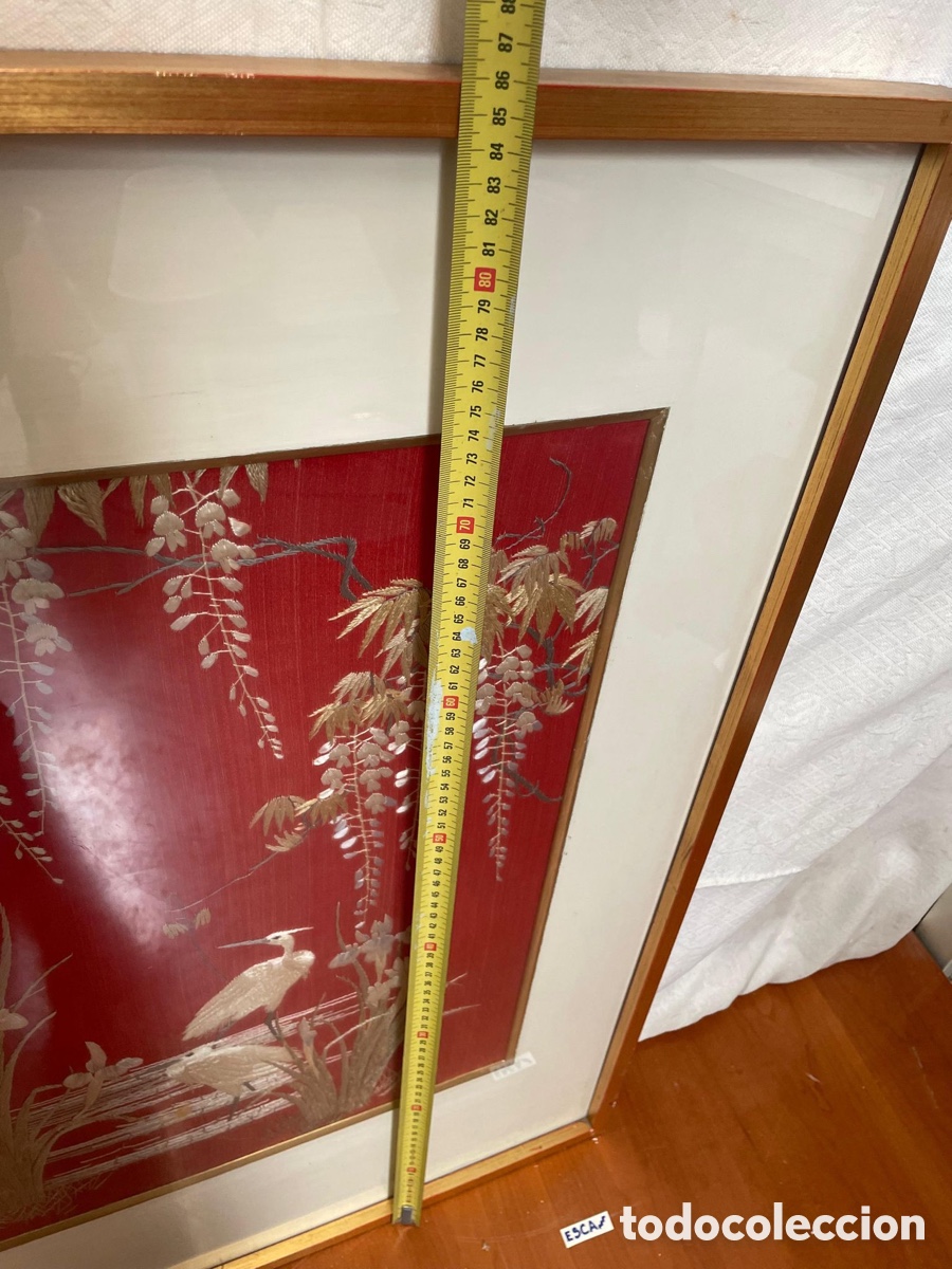 Otros objetos de arte: Antiguo cuadro de seda - Foto 3