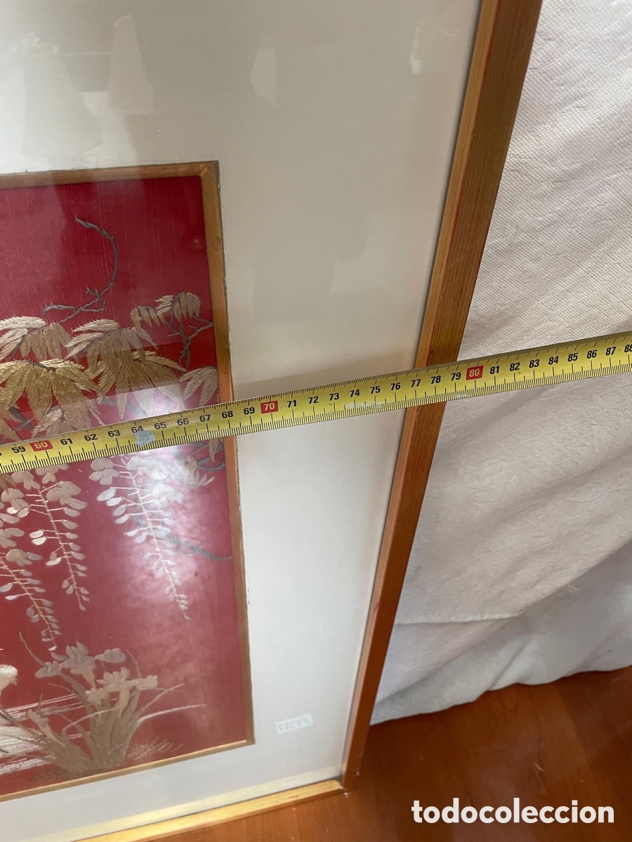 Otros objetos de arte: Antiguo cuadro de seda - Foto 4