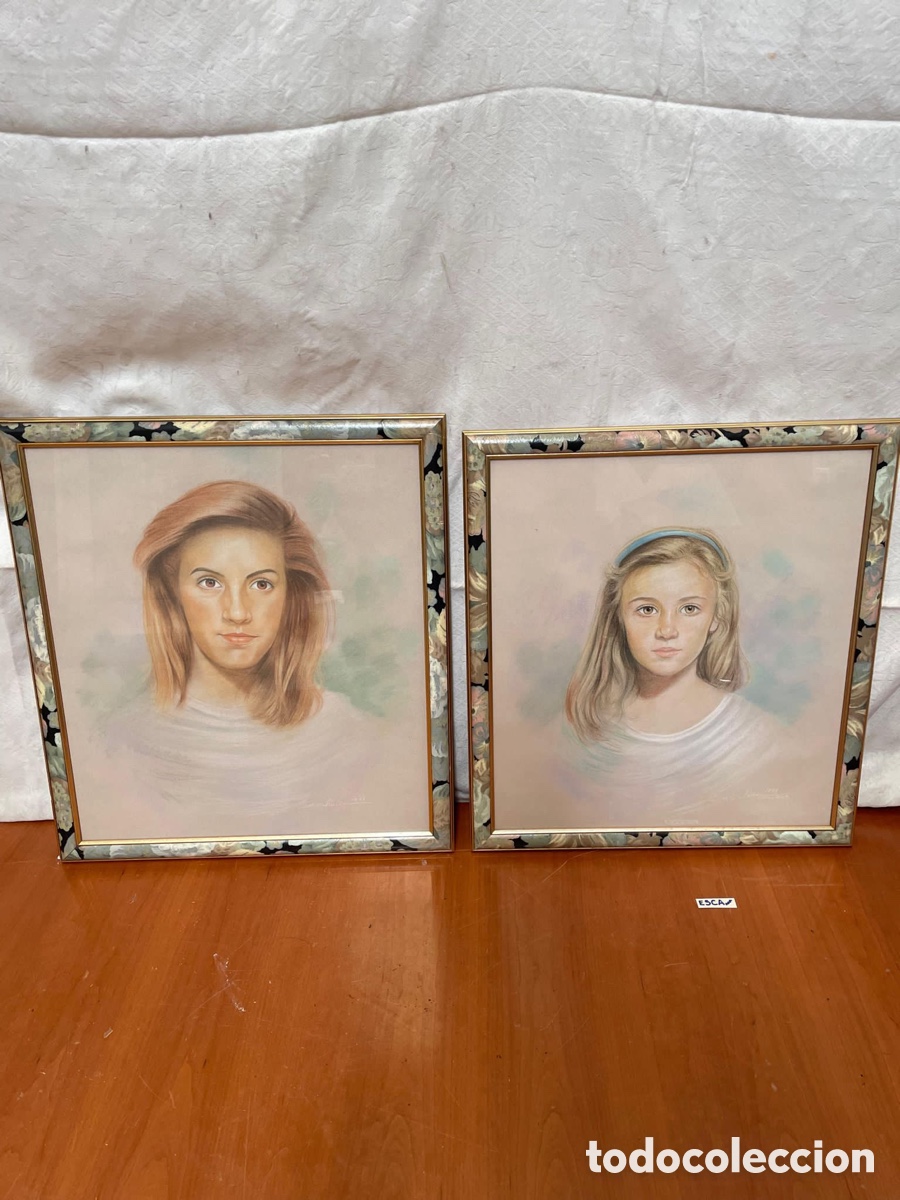Otros objetos de arte: Retratos en pastel antiguos - Foto 1