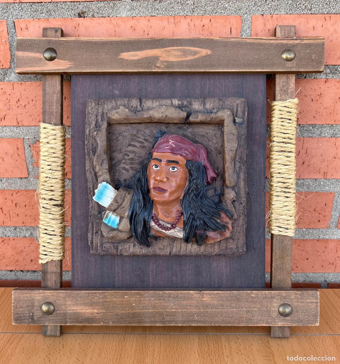 Otros objetos de arte: CUADRO CON ROSTRO INDIO CON FLECHAS - Foto 2