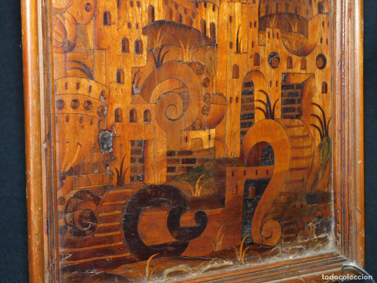 Otros objetos de arte: TABLA ANTIGUA CON MARQUETERIA - Foto 6