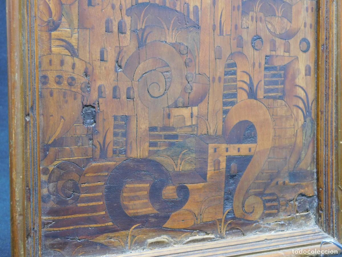 Otros objetos de arte: TABLA ANTIGUA CON MARQUETERIA - Foto 7