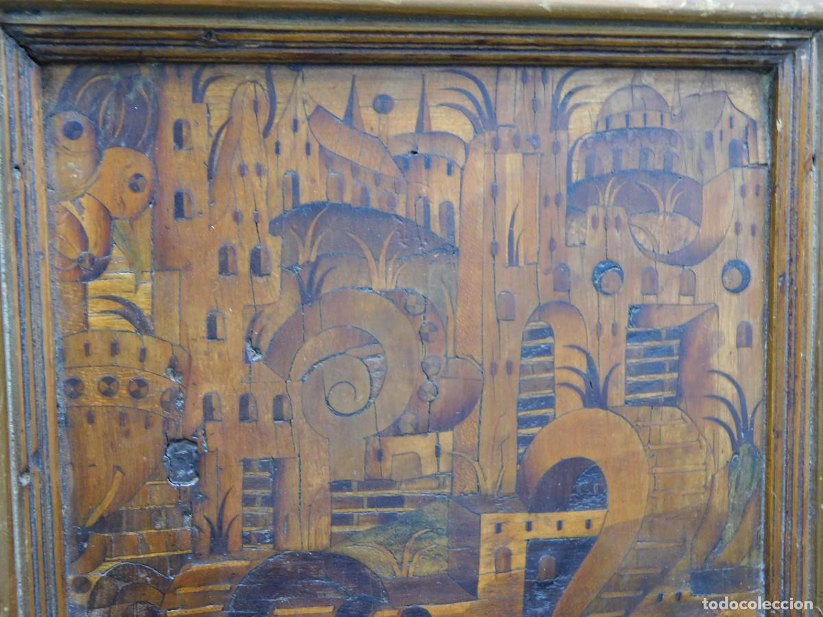 Otros objetos de arte: TABLA ANTIGUA CON MARQUETERIA - Foto 8