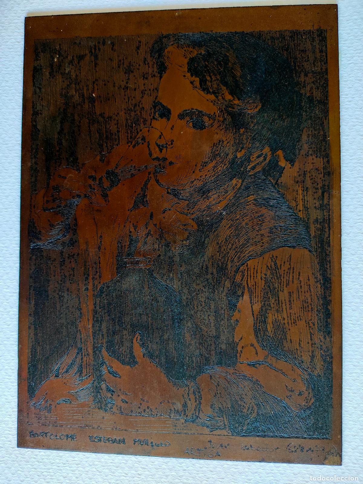 Otros objetos de arte: Plancha grabada con obra de Bartolom&eacute; Esteban Murillo - Foto 2