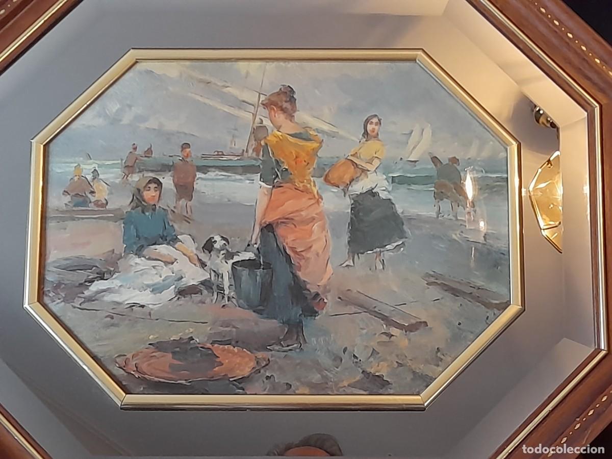 Otros objetos de arte: Esmalte mujeres trabajando en la playa Sorolla - Foto 2