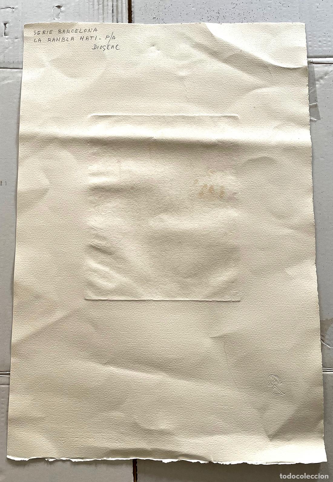 Otros objetos de arte: Grabado La Rambla firmado - Foto 2