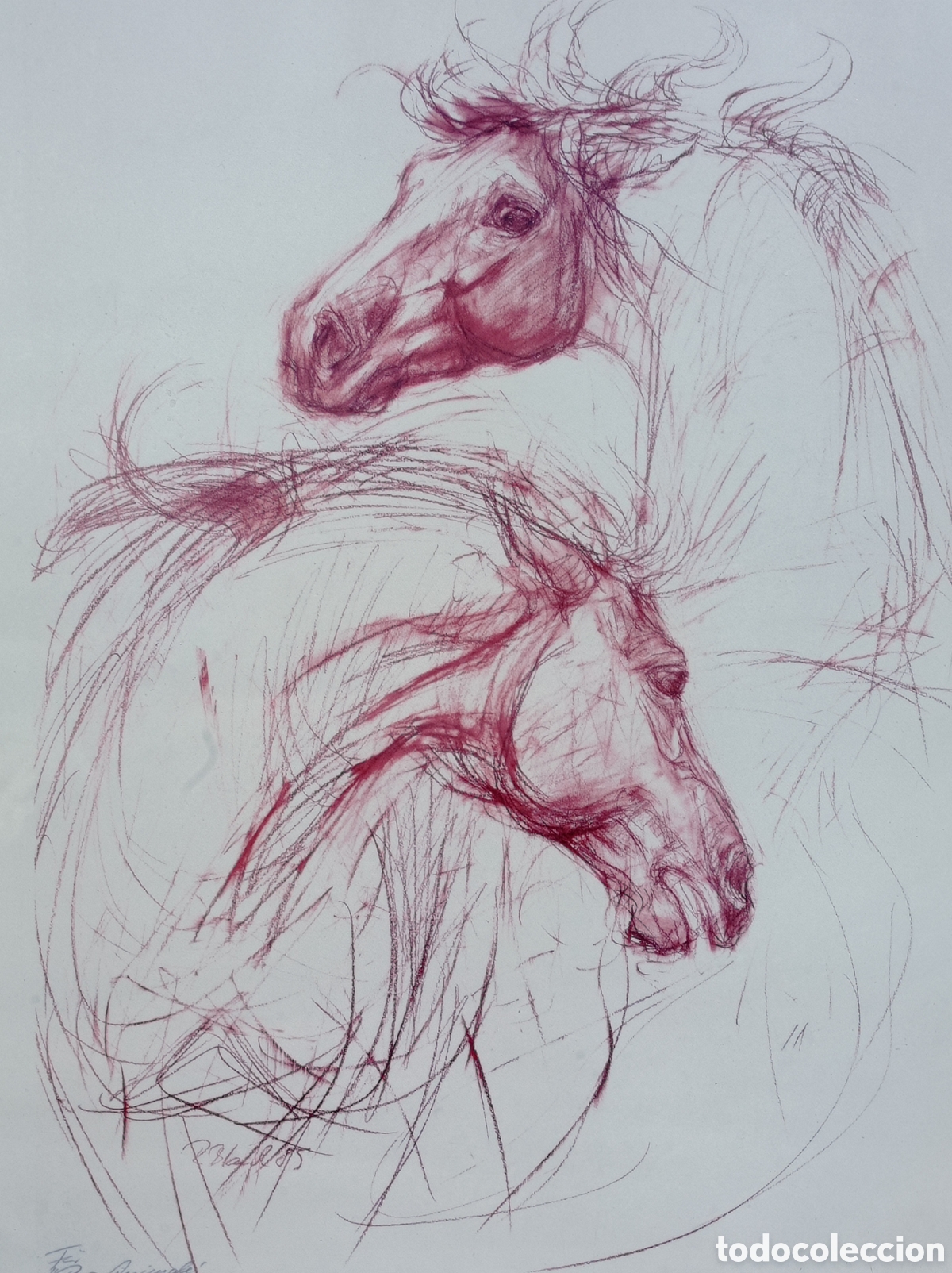 Otros objetos de arte: L&Aacute;MINA ENMARCADA CON DOS CABALLOS - Foto 6
