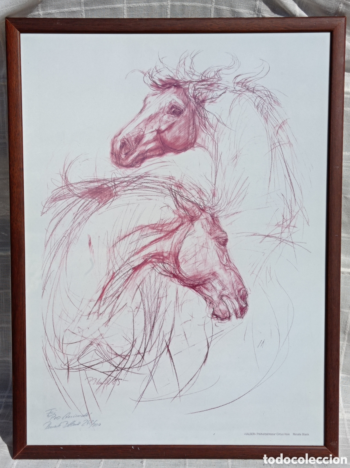 Otros objetos de arte: L&Aacute;MINA ENMARCADA CON DOS CABALLOS - Foto 1