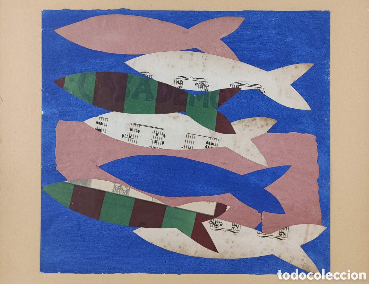Otros objetos de arte: JUDITH CUNILLERA. COLLAGE. PECES - Foto 1