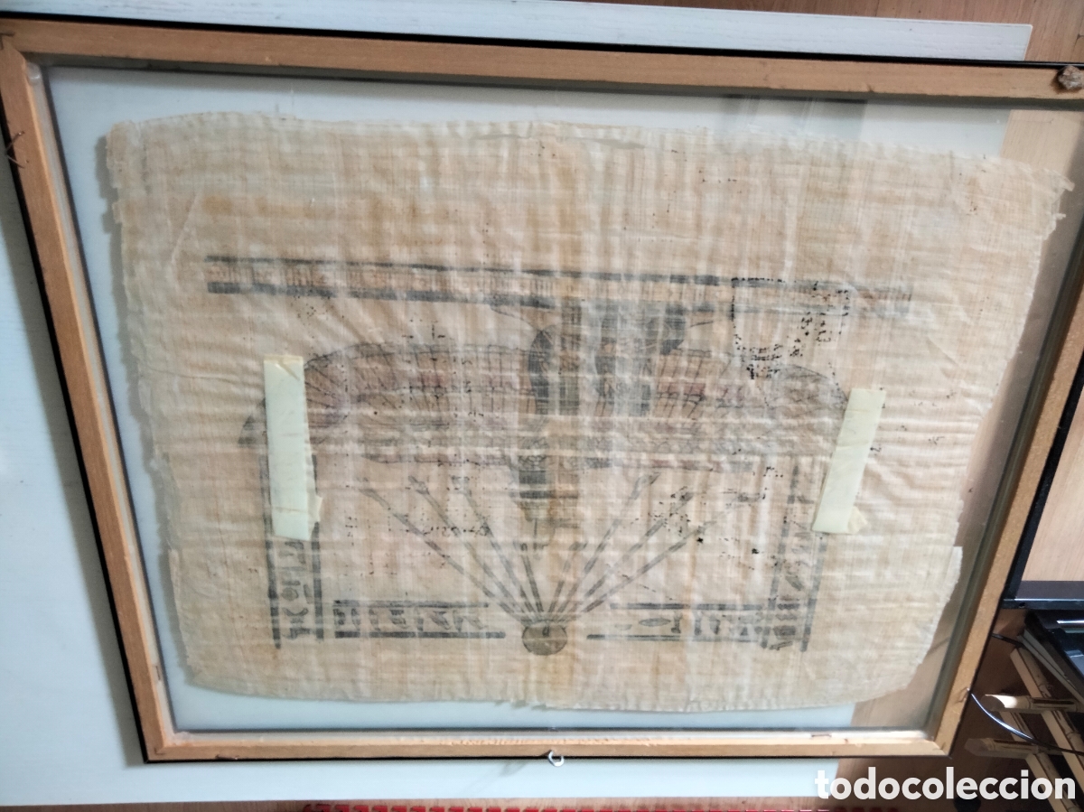 Otros objetos de arte: Papiro Diosa Isis Egipto enmarcado - Foto 4