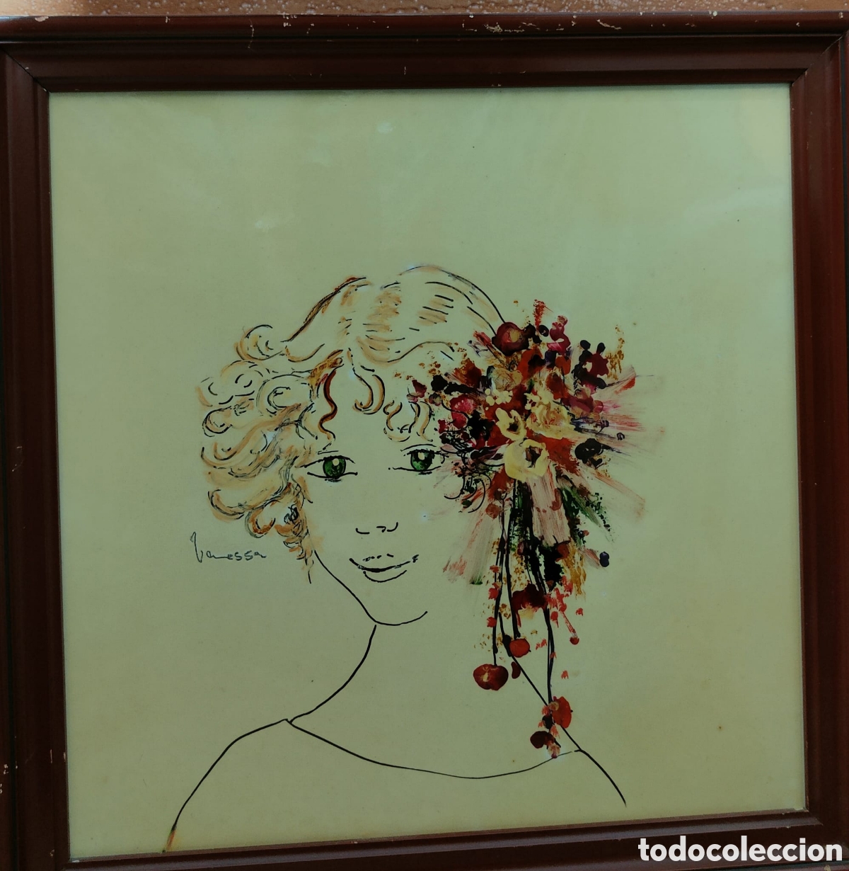 Otros objetos de arte: Cuadro en esmalte ( Vanessa) - Foto 1