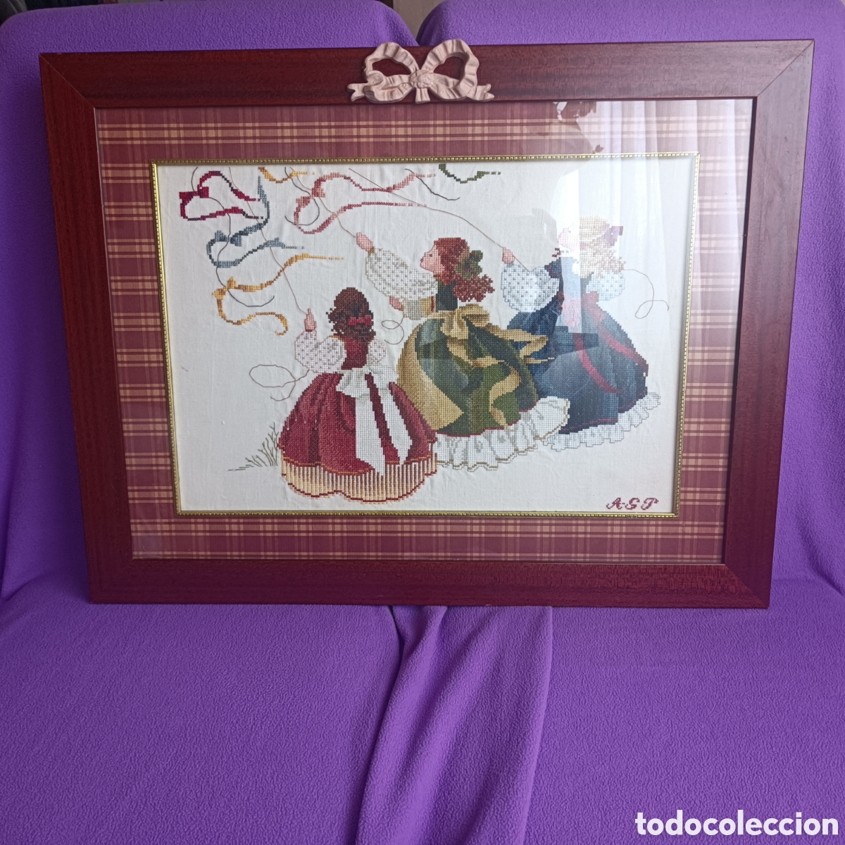 Otros objetos de arte: Cuadro punto de cruz cometas - Foto 1