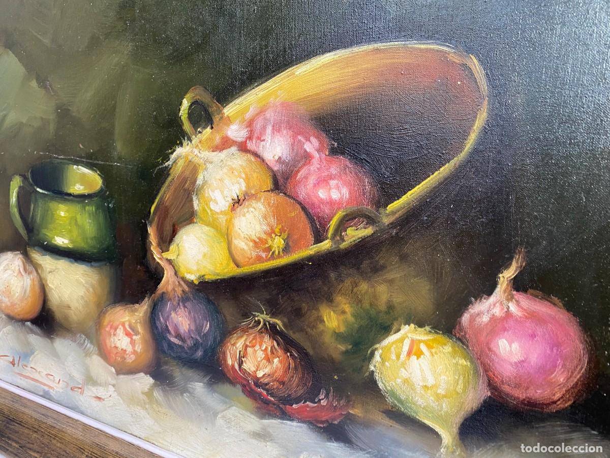 Otros objetos de arte: BODEG&Oacute;N ANTIGUO OLEO SOBRE LIENZO - Foto 3
