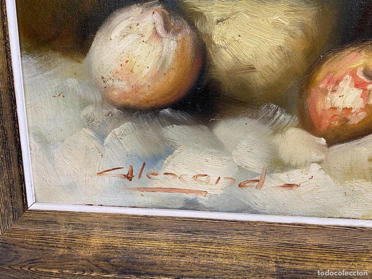 Otros objetos de arte: BODEG&Oacute;N ANTIGUO OLEO SOBRE LIENZO - Foto 4