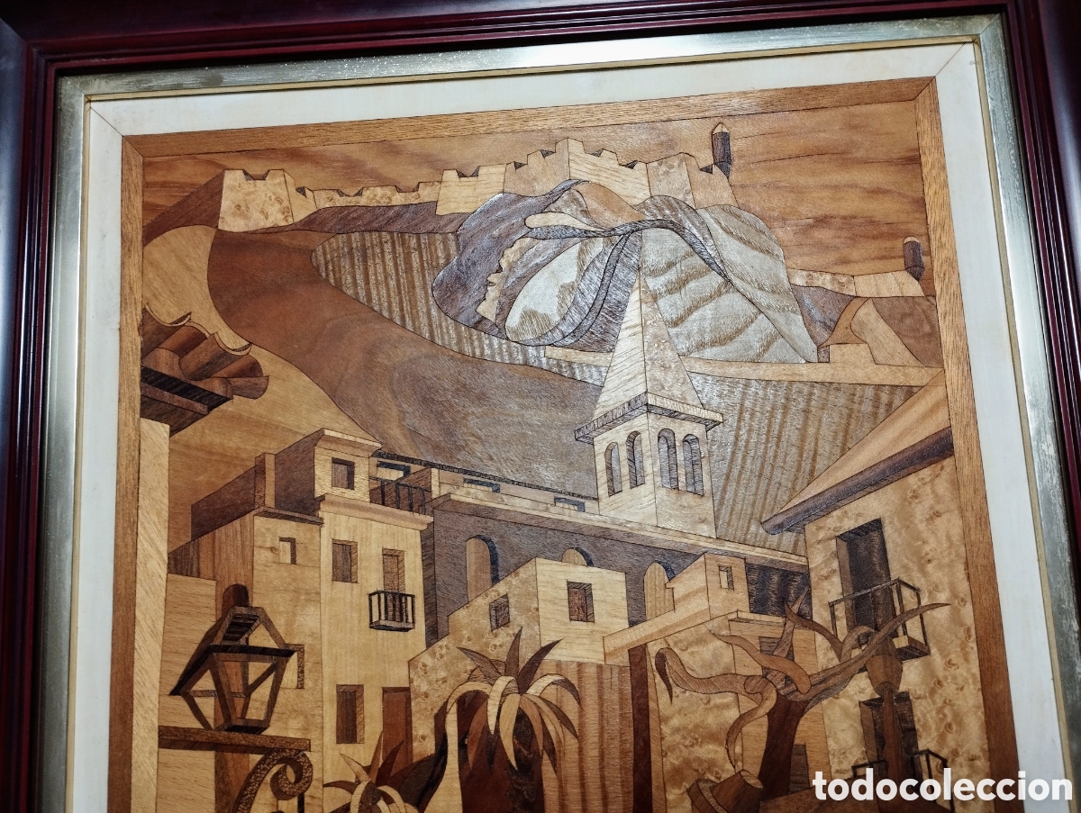 Otros objetos de arte: CUADRO DE MARQUETER&Iacute;A FIRMADO - Foto 2