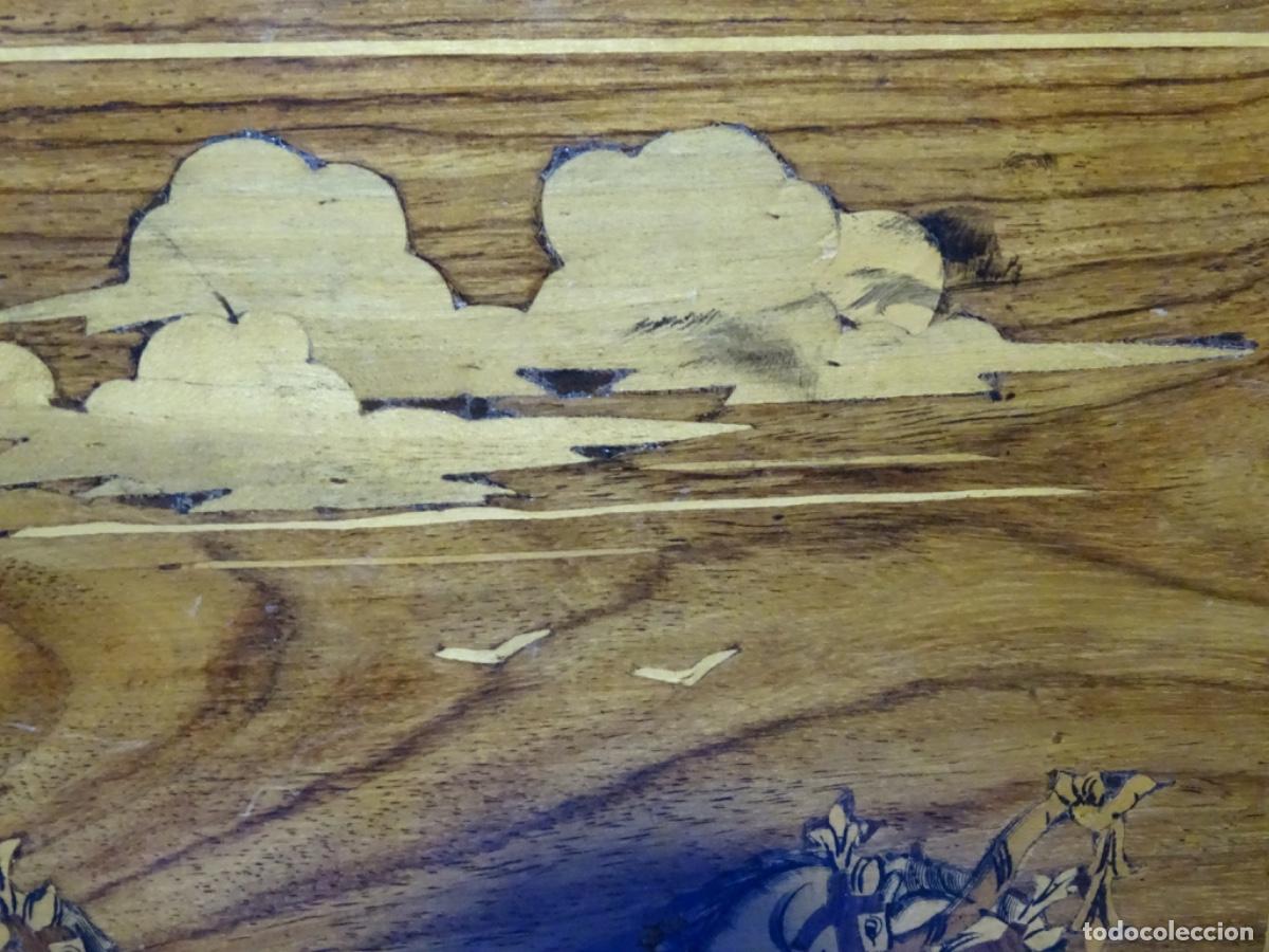 Otros objetos de arte: TABLA DE MADERA NO LE CON MARQUETERIA. ARTE ORIENTAL. - Foto 7