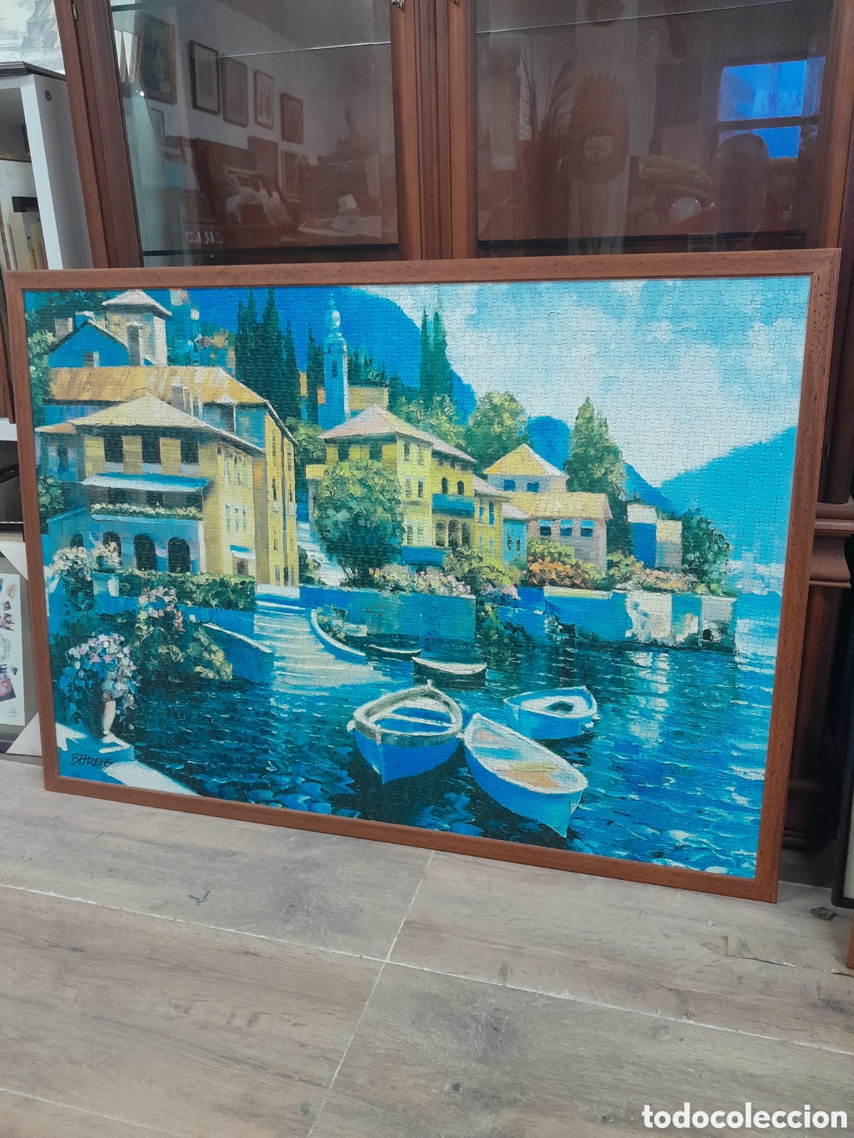 Otros objetos de arte: Cuadro puzzle pueblo pesquero - Foto 1