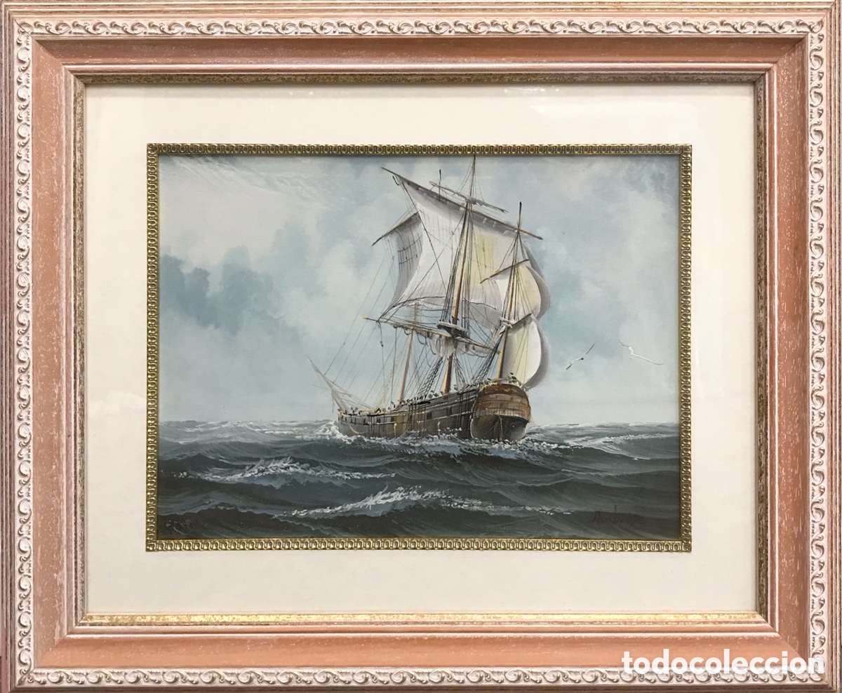 Otros objetos de arte: &ldquo;Clipper en Alta Mar&rdquo; AmBrose, S.XX - Foto 2