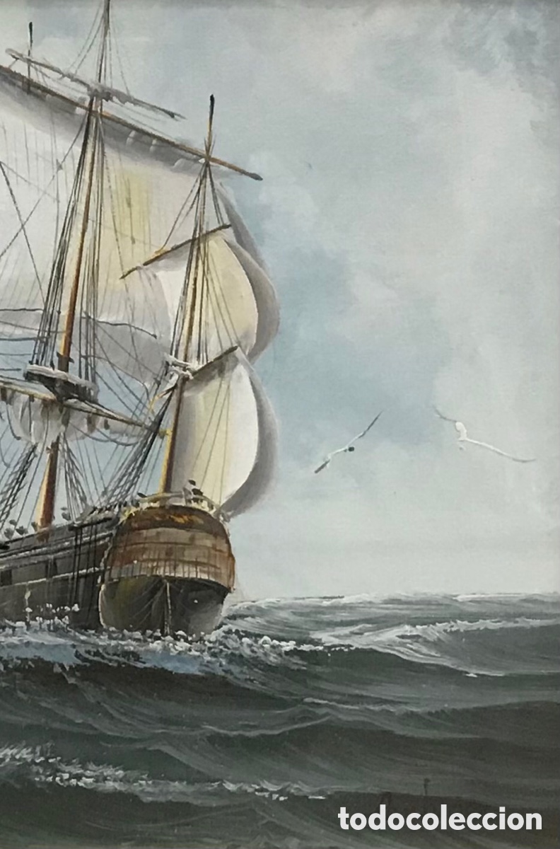 Otros objetos de arte: &ldquo;Clipper en Alta Mar&rdquo; AmBrose, S.XX - Foto 5