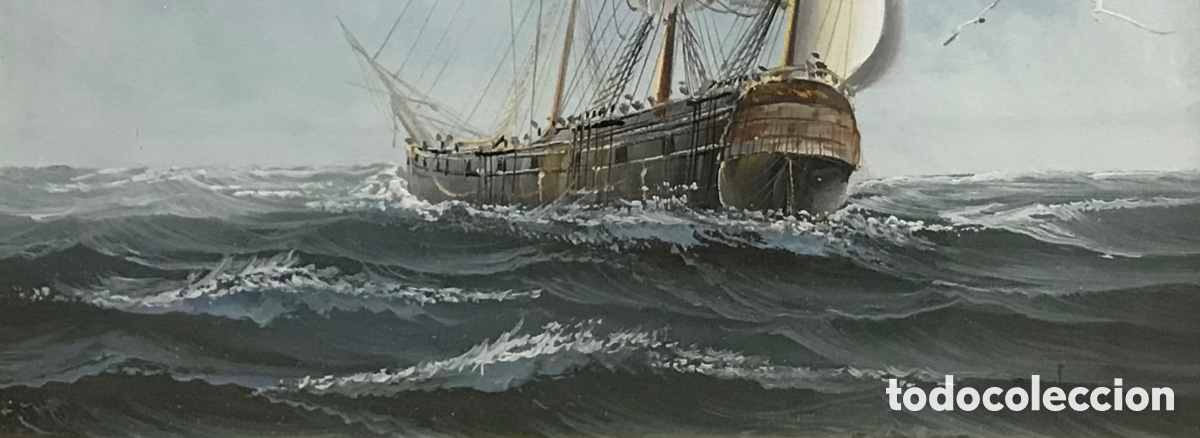 Otros objetos de arte: &ldquo;Clipper en Alta Mar&rdquo; AmBrose, S.XX - Foto 7