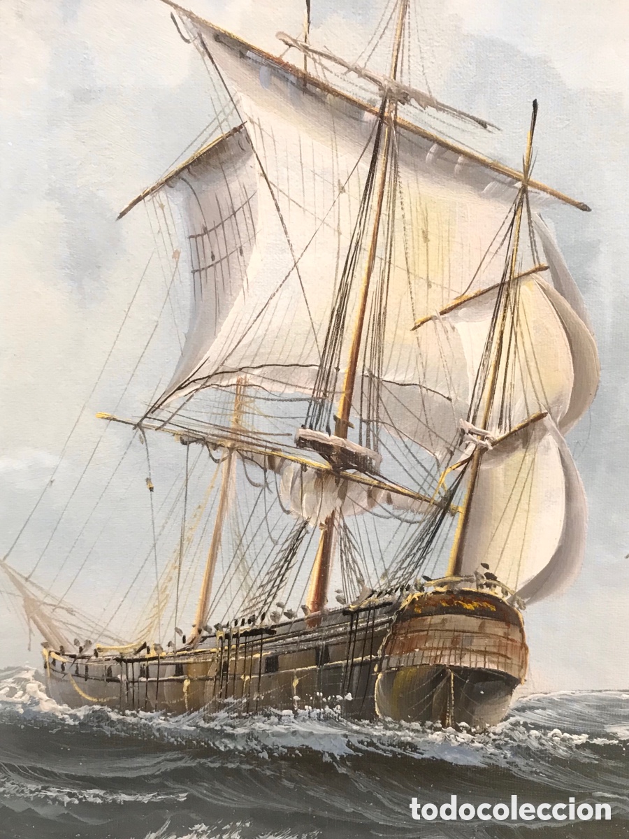 Otros objetos de arte: &ldquo;Clipper en Alta Mar&rdquo; AmBrose, S.XX - Foto 9