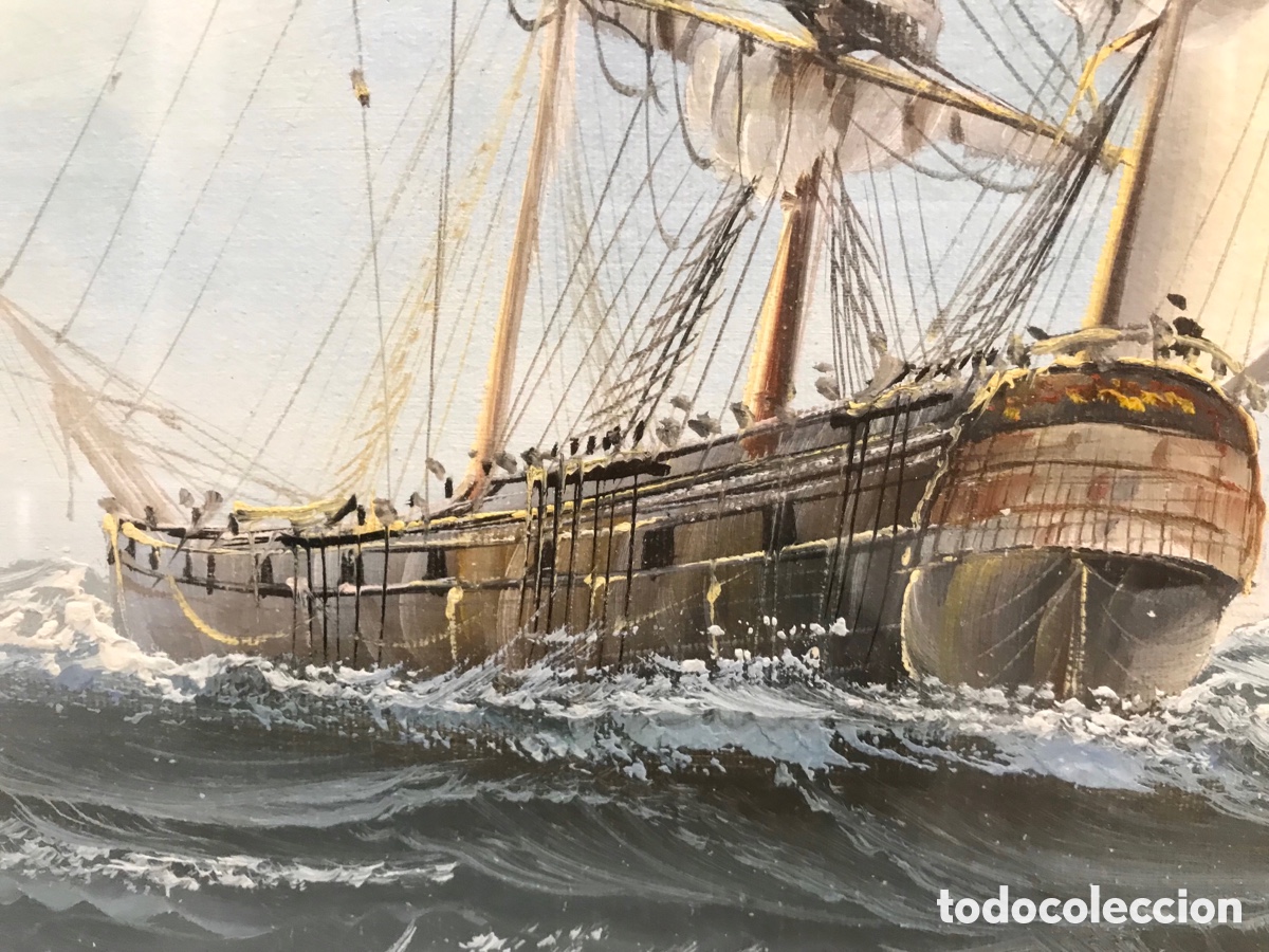 Otros objetos de arte: &ldquo;Clipper en Alta Mar&rdquo; AmBrose, S.XX - Foto 15