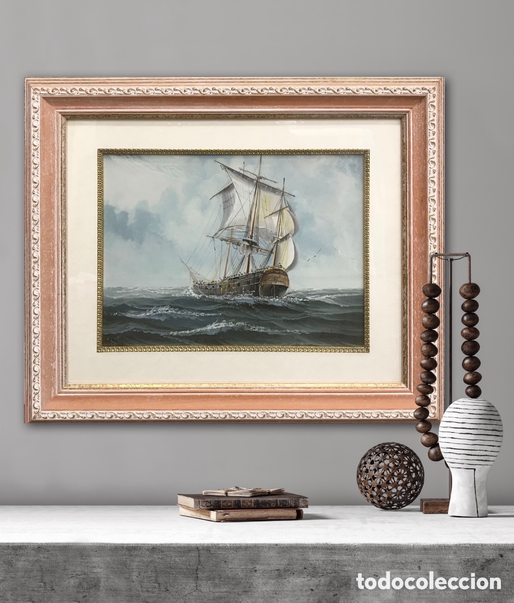 Otros objetos de arte: &ldquo;Clipper en Alta Mar&rdquo; AmBrose, S.XX - Foto 28